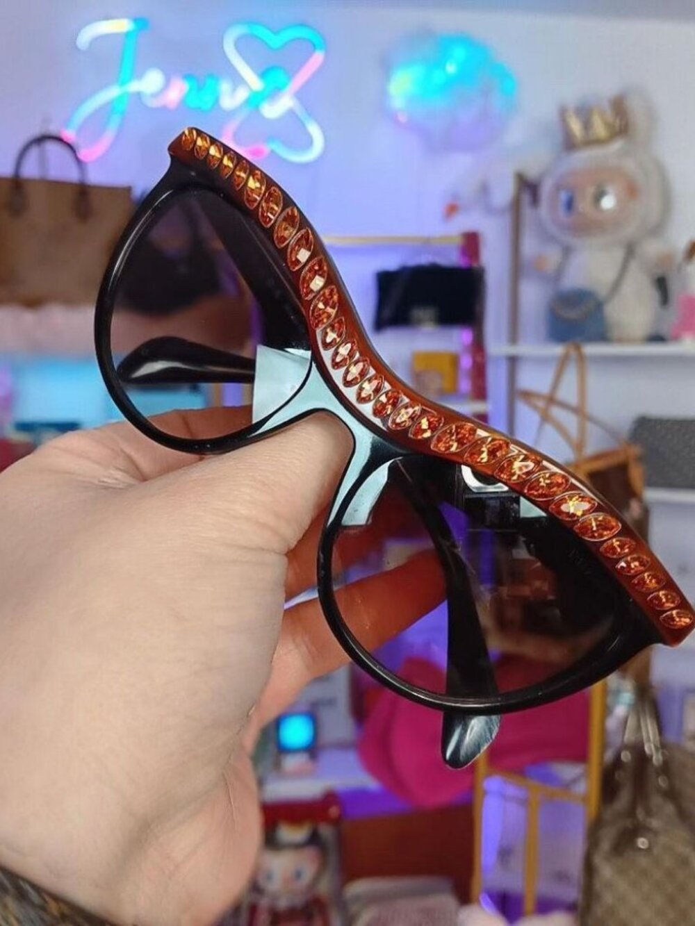 Prada Swarovski Crystal Ombré Cat Eye Brown Sunglasses - Picture 2 of 10